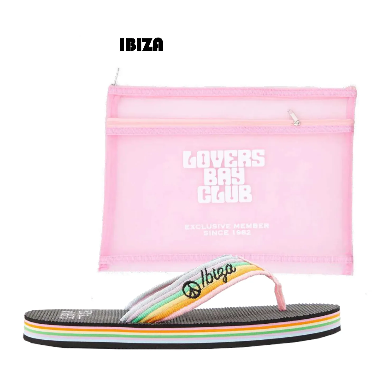 70s Platform Thongs - Ibiza Stripe