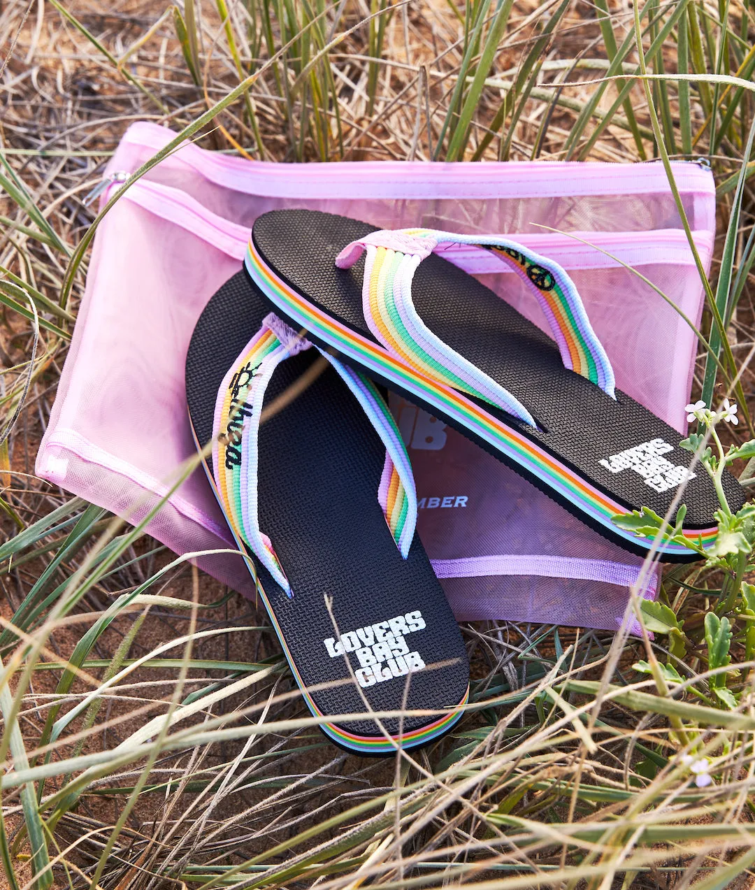 70s Platform Thongs - Ibiza Stripe