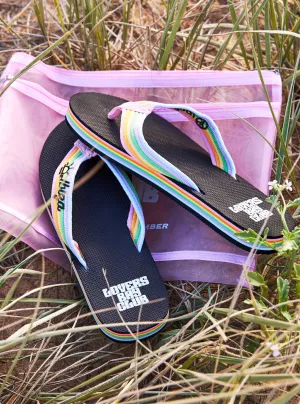70s Platform Thongs - Ibiza Stripe