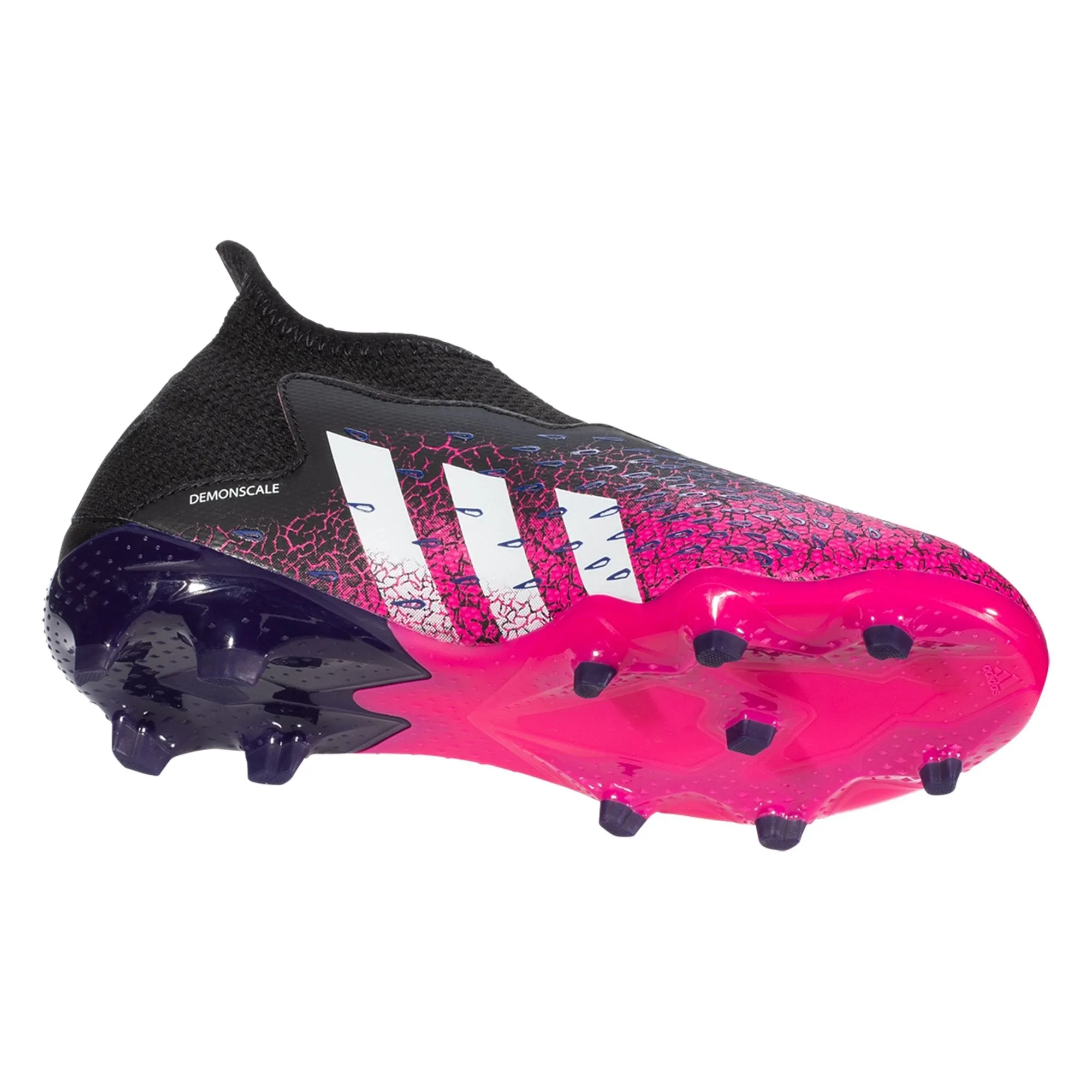 adidas Predator Freak .3 Laceless Junior Firm Ground Soccer Cleats - Black/White/Shock Pink