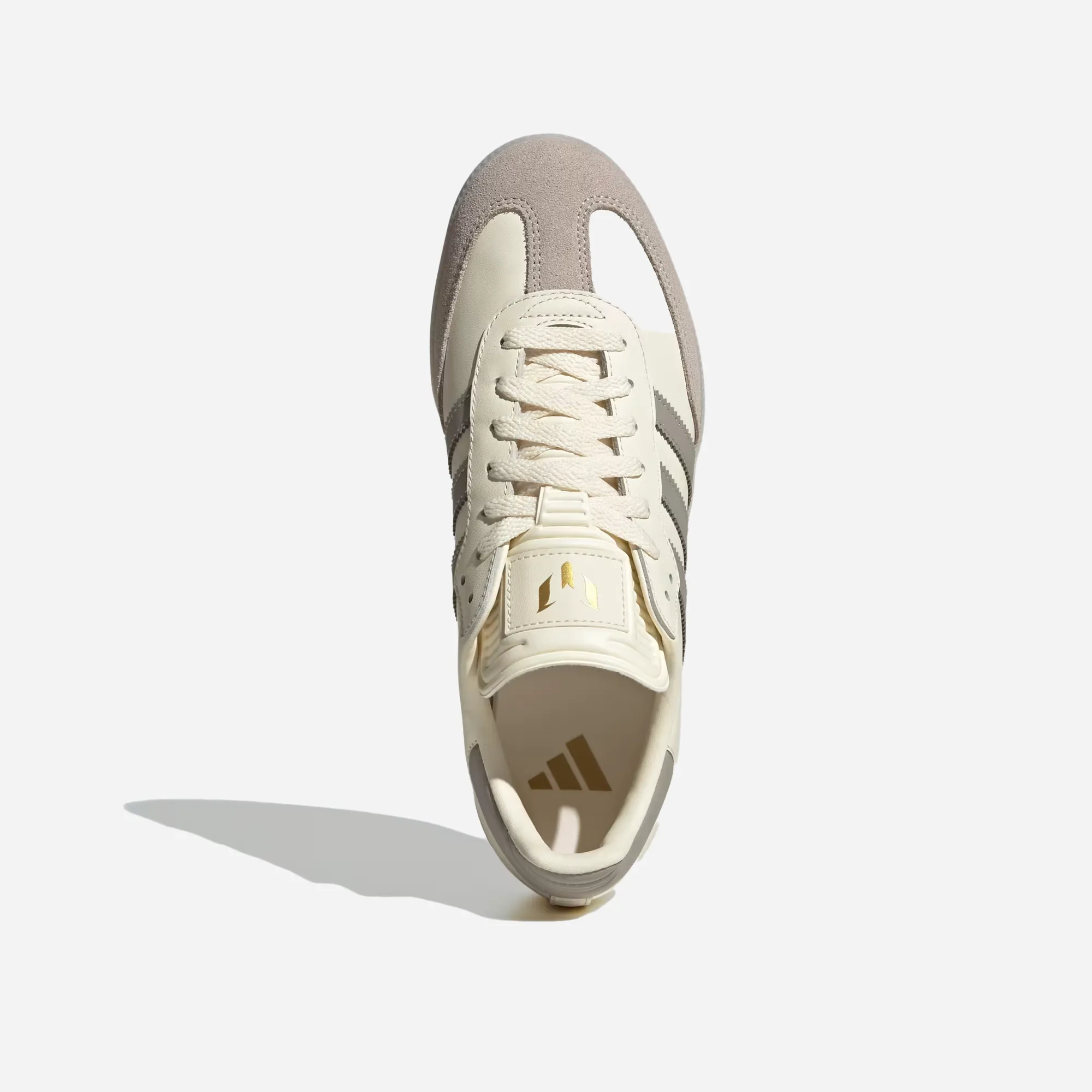 Adidas Samba Messi Indoor Soccer Shoes Cream White / Light Brown / Gold Metallic