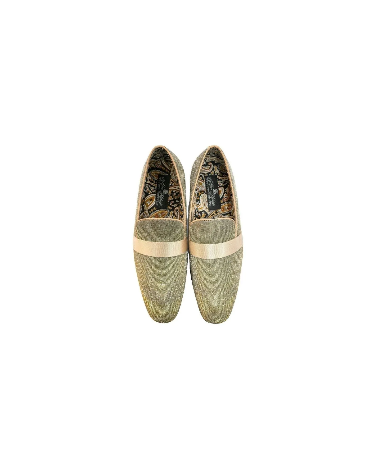 After Midnight Ribbon Band Formal Loafer in Gold Silver