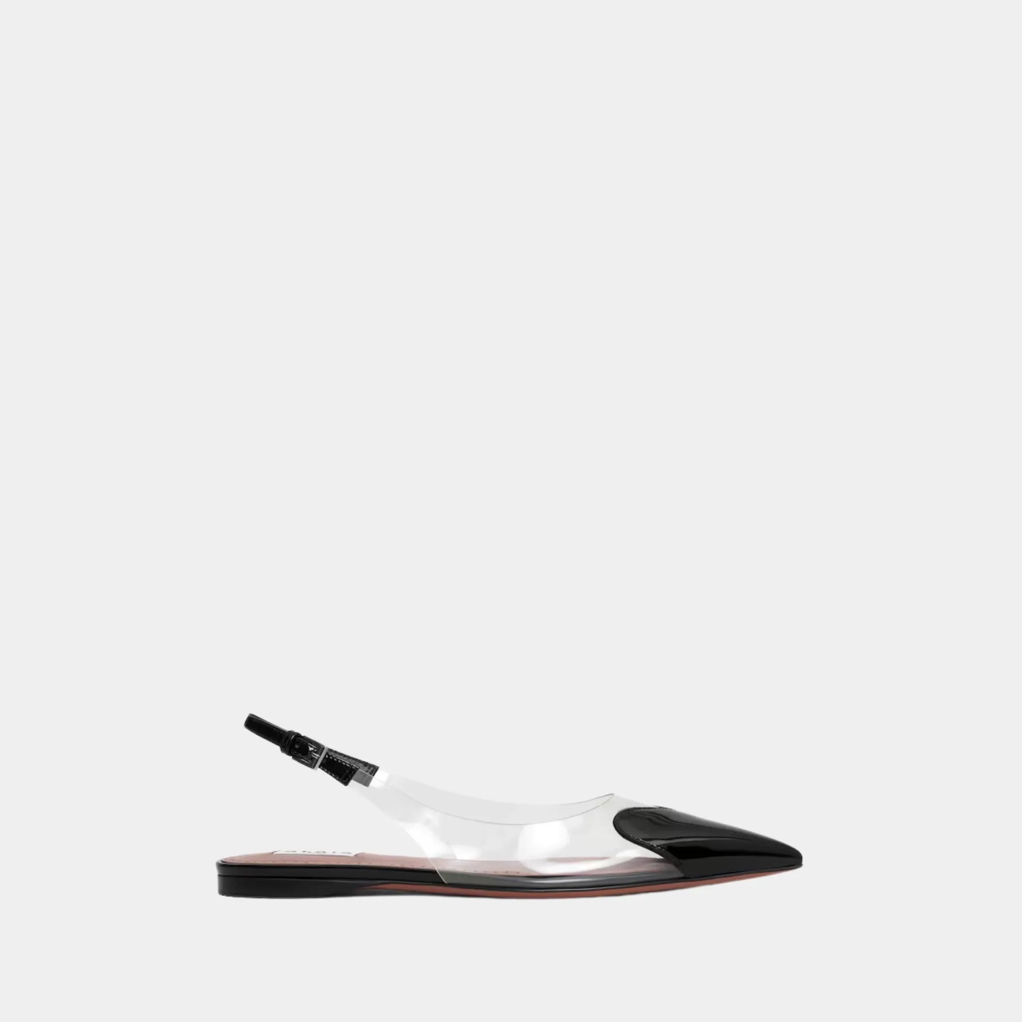 Alaia Le Cœur Flat Slingbacks In Patent Calfskin