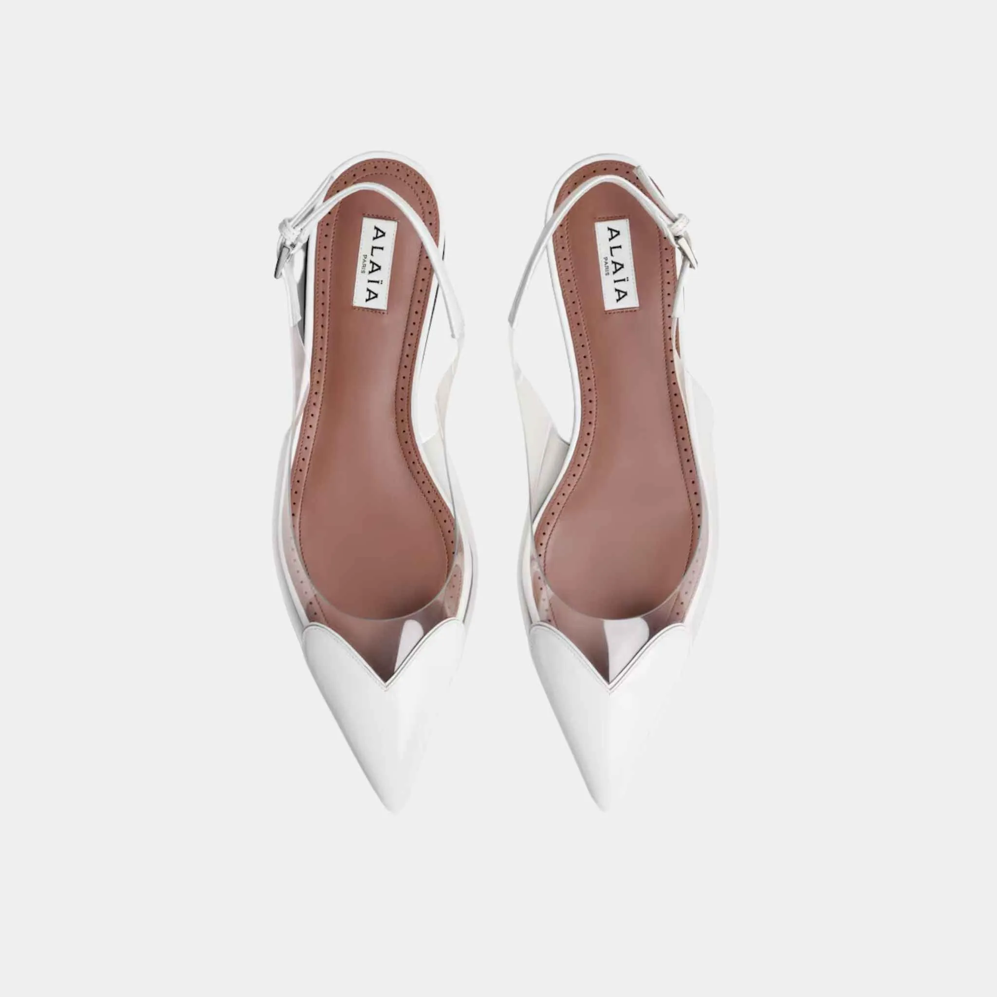 Alaia Le Cœur Flat Slingbacks In Patent Calfskin