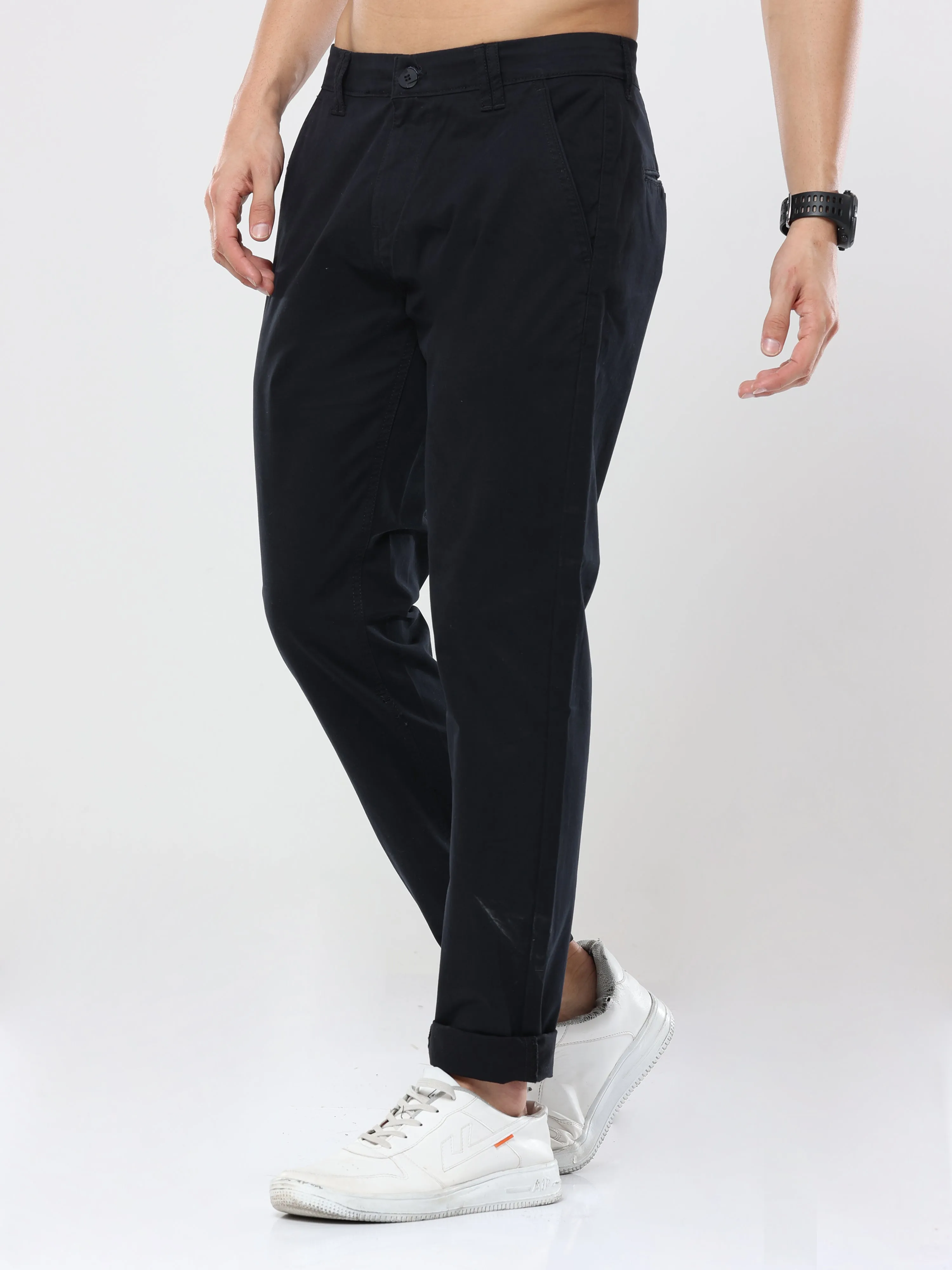 Albatross Plain classic Navy Blue chinos for mens