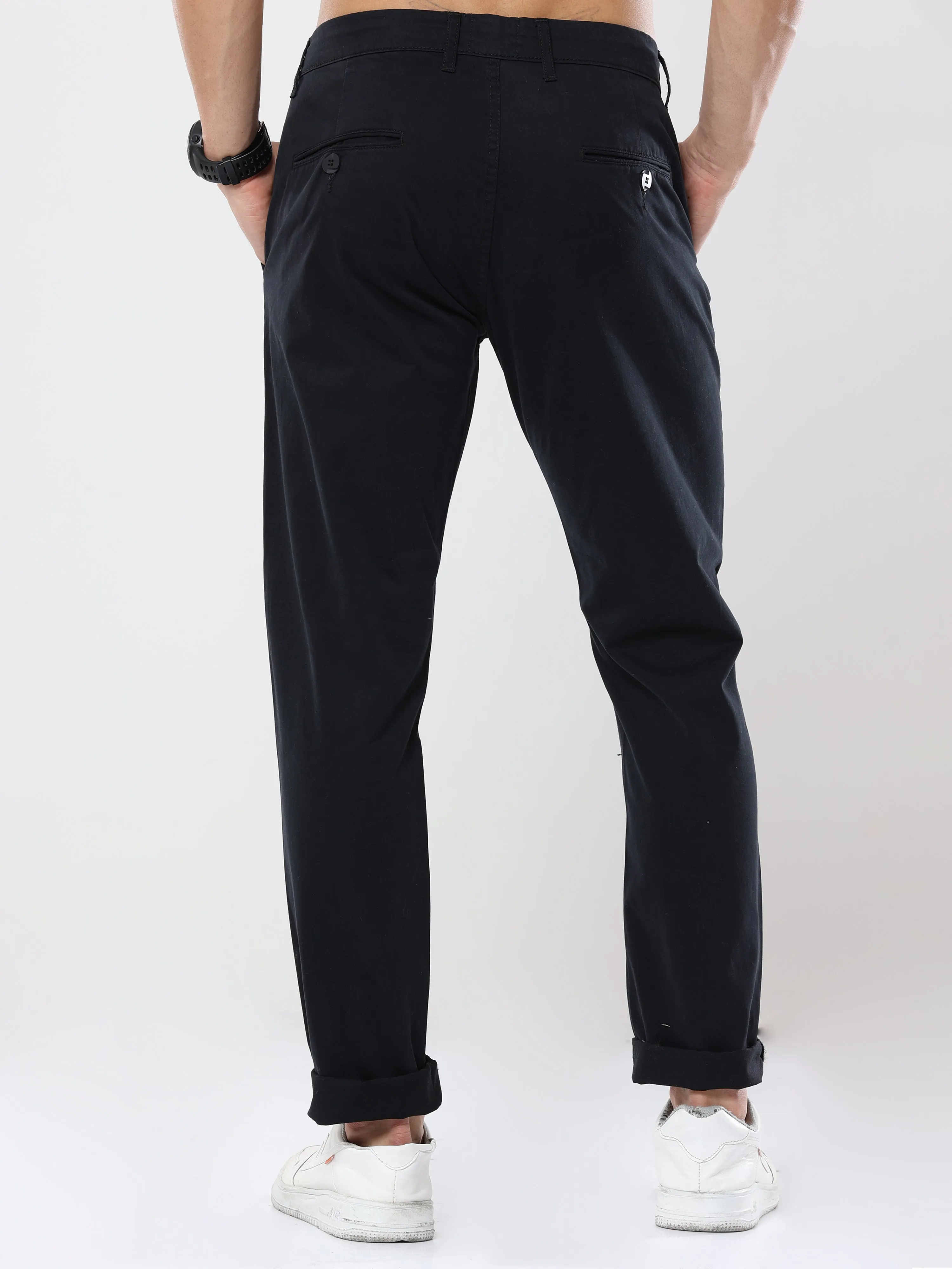 Albatross Plain classic Navy Blue chinos for mens