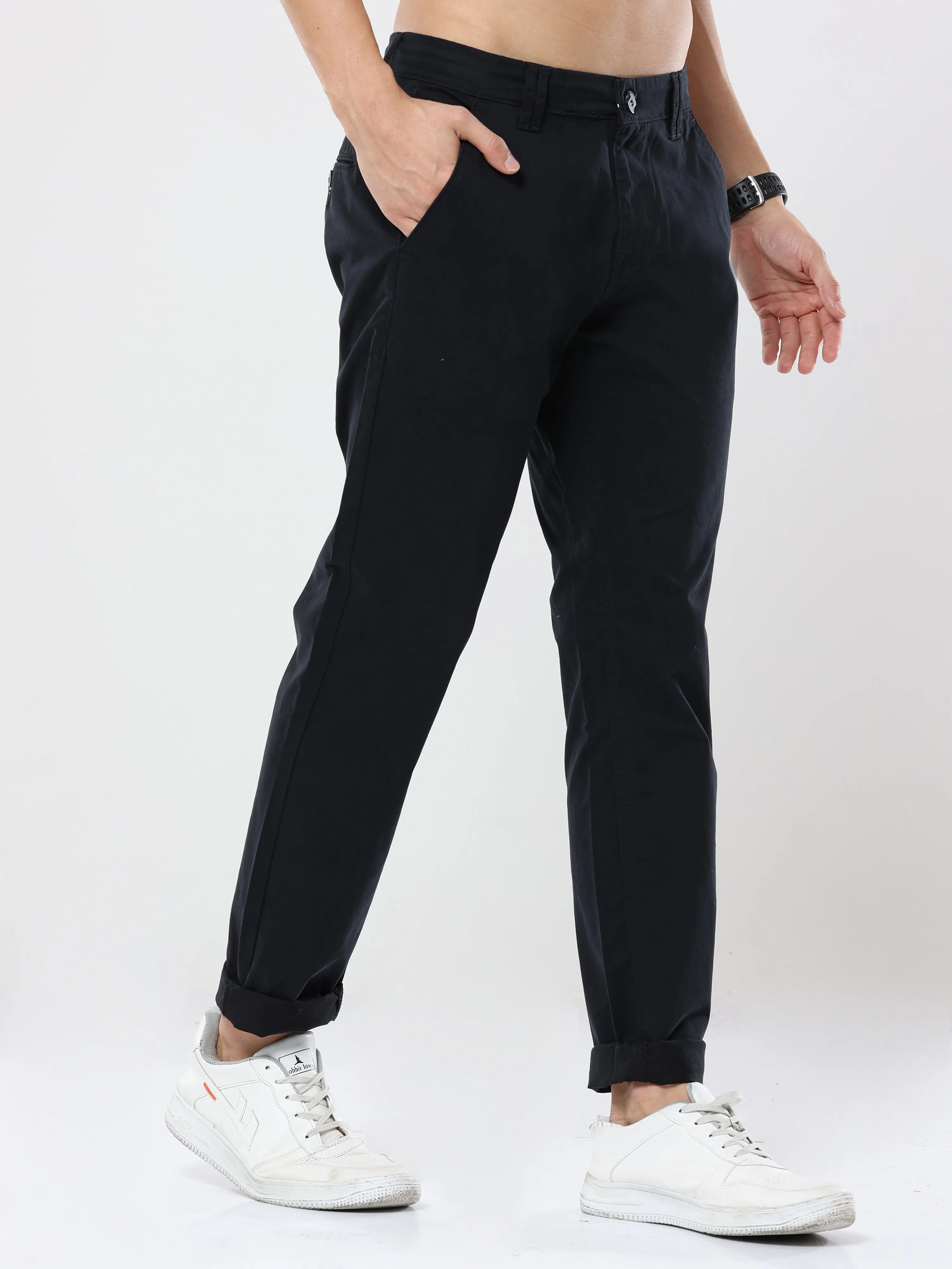 Albatross Plain classic Navy Blue chinos for mens
