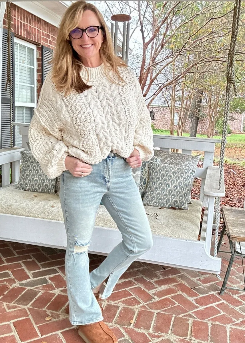 Alcorn High Waist Destroyed Straight with Side Slit Hem | Judy Blue Jeans
