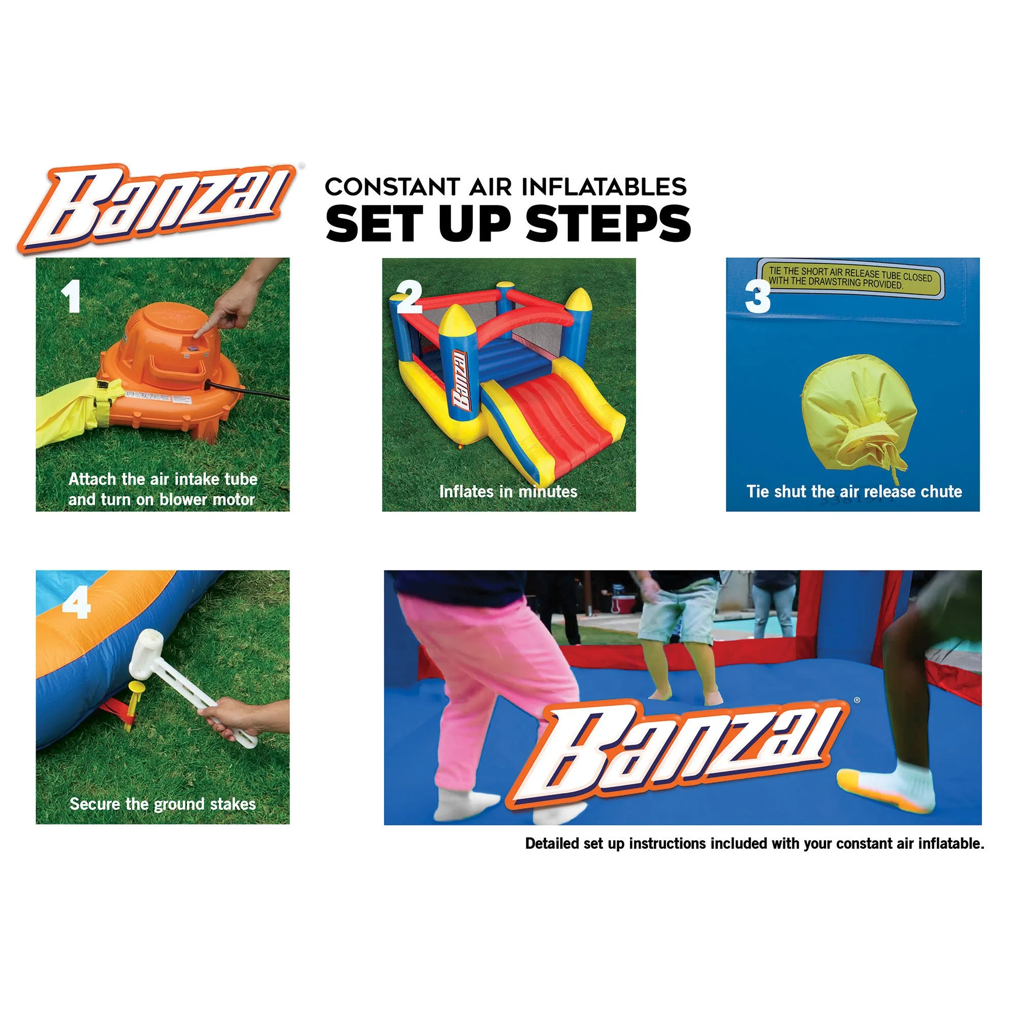 Banzai Battle Bop Combo Pack Gloves & Bumpers, 2 Pair & Slide N Fun Bounce House