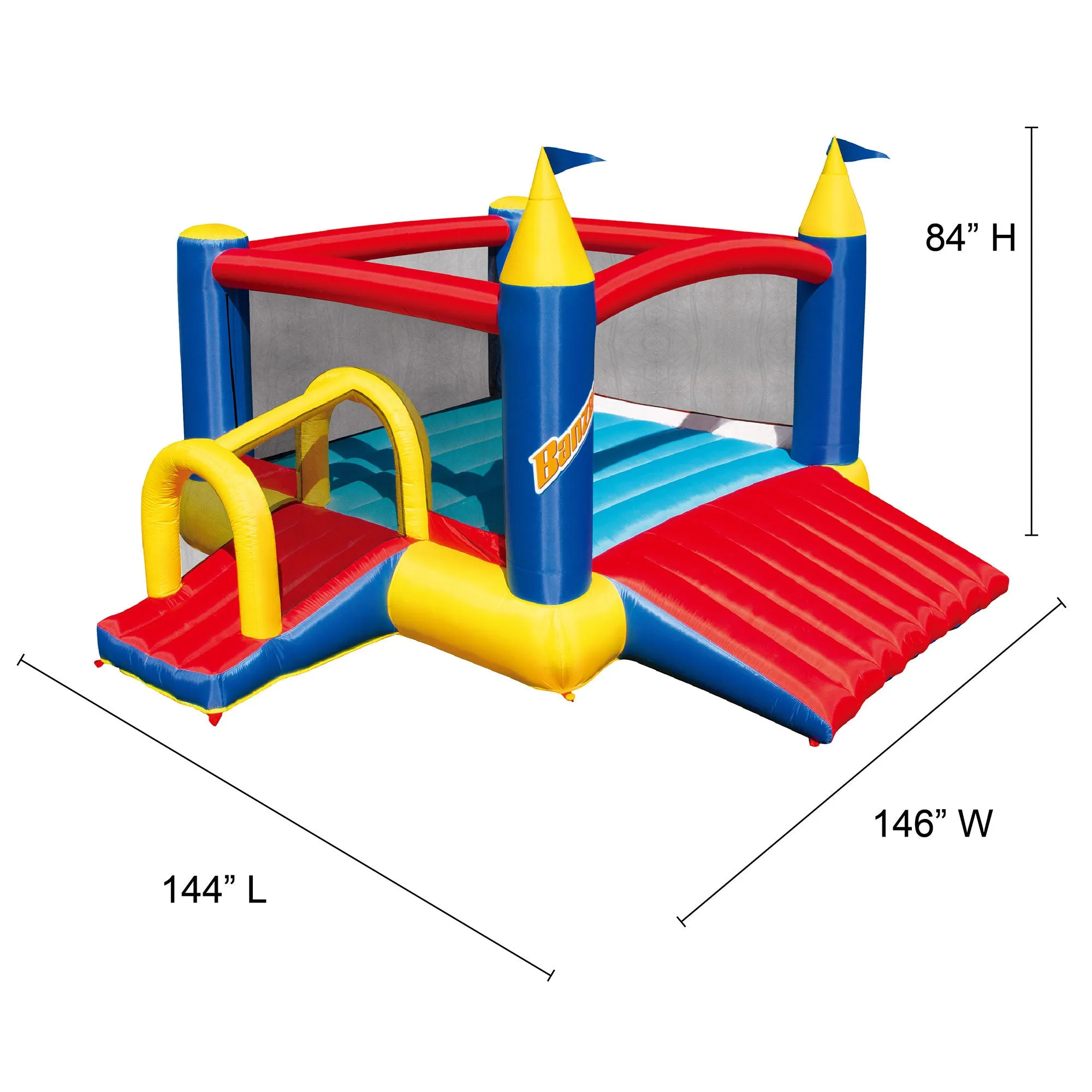 Banzai Battle Bop Combo Pack Gloves & Bumpers, 2 Pair & Slide N Fun Bounce House