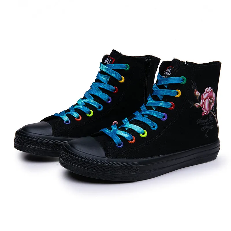 Belifi Fashionable  Breathable High Top Canvas Shoes
