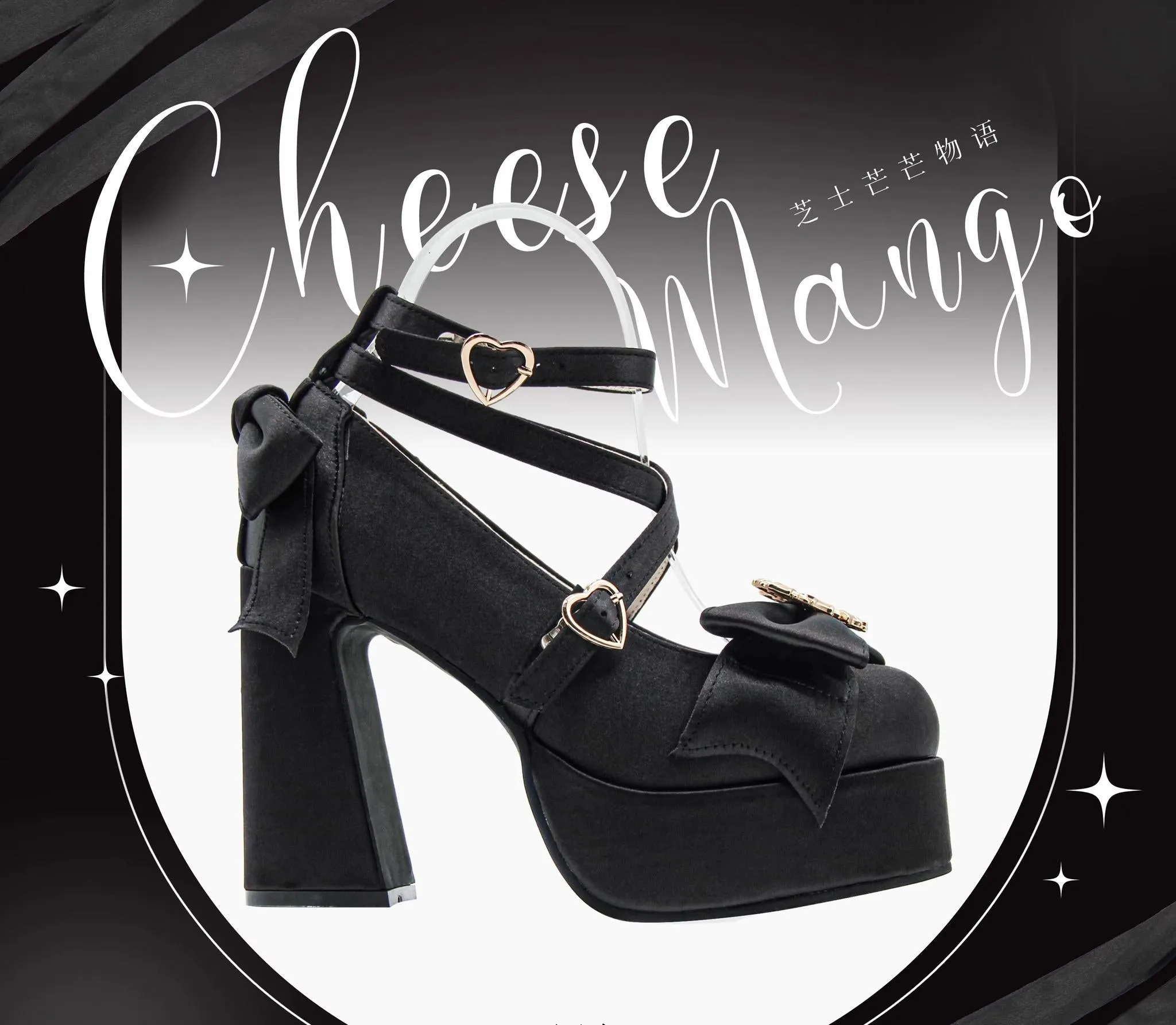 (BFM)Cheesecake~Mousse Heart~Sweet Lolita High Heel Shoes Mary Jane Love Heel Shoes