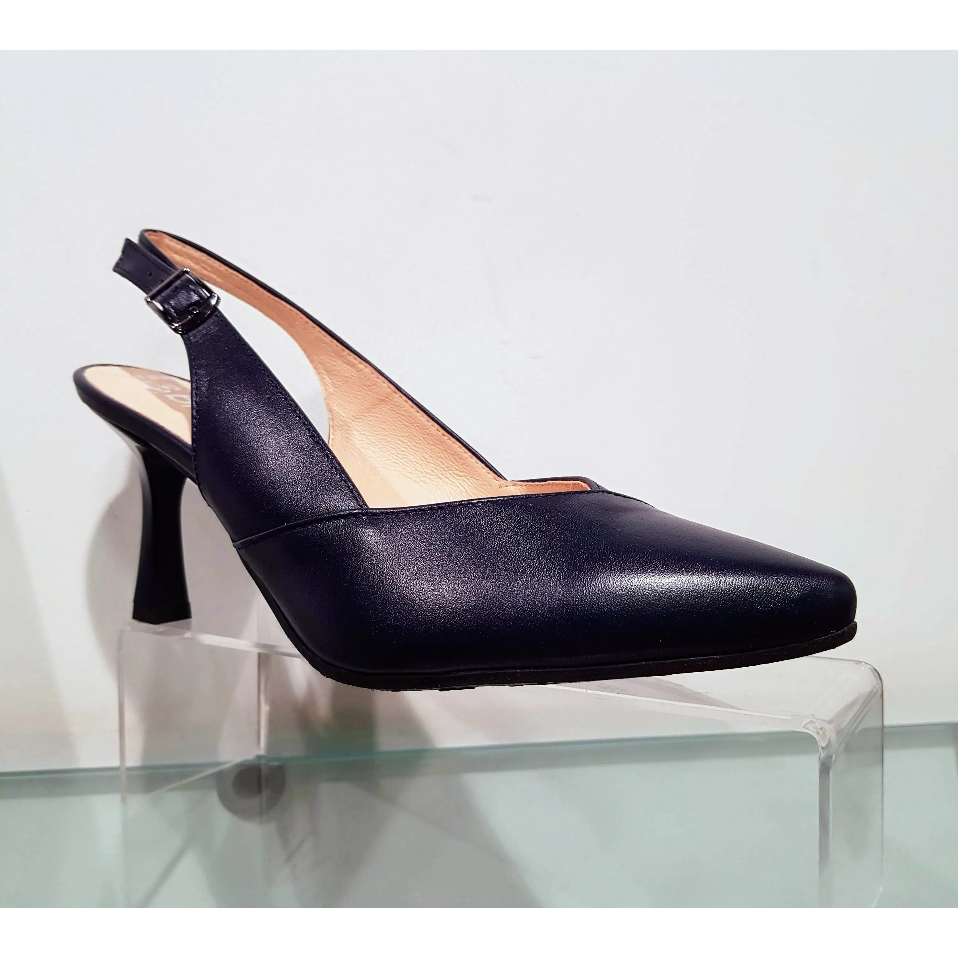 Bioeco 4009 Navy Leather Closed Toe Slingback Occasion Shoe Matching Bags Available 4009-1570