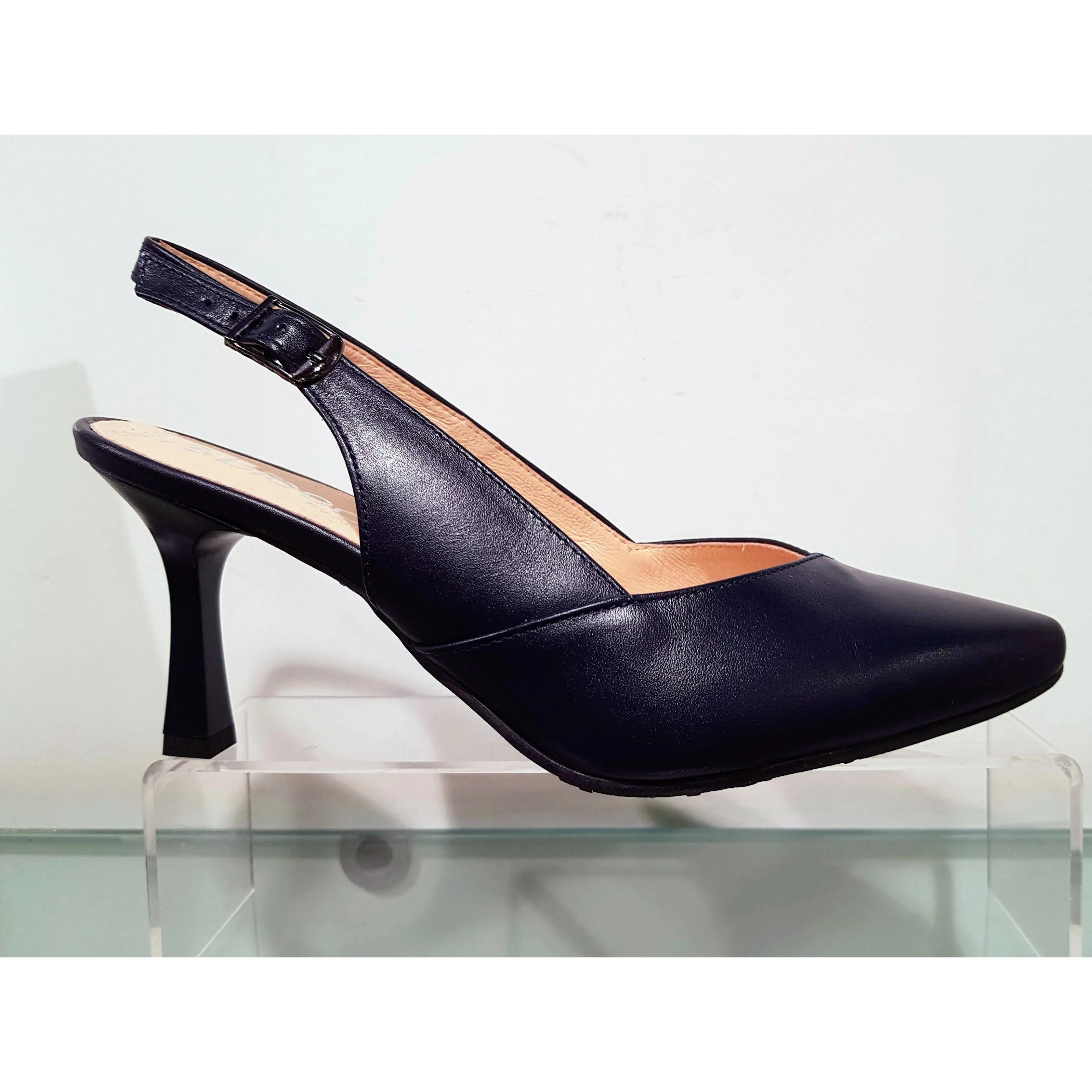Bioeco 4009 Navy Leather Closed Toe Slingback Occasion Shoe Matching Bags Available 4009-1570