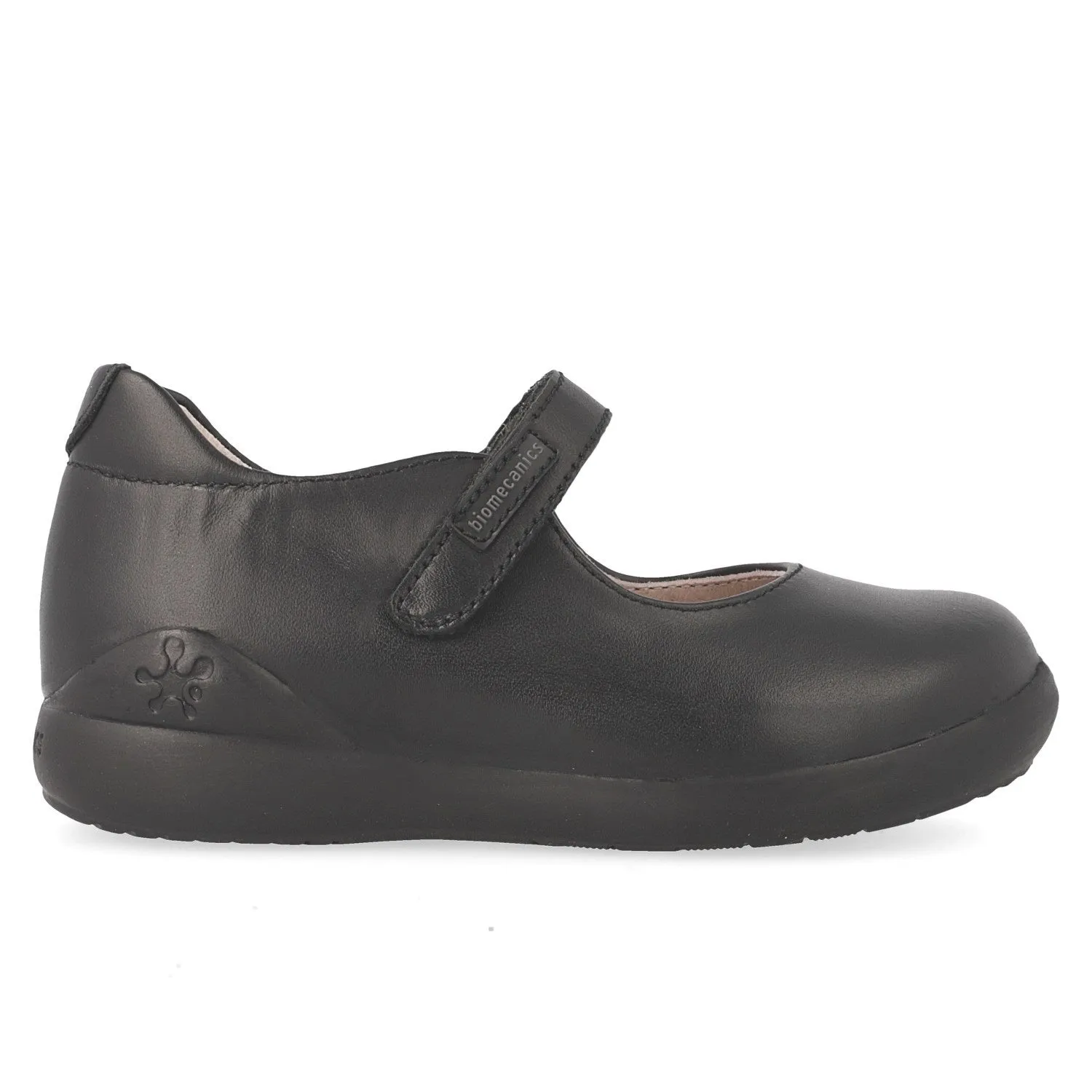 Biomechanics Girls Black Leather Riptape School Shoe