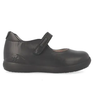 Biomechanics Girls Black Leather Riptape School Shoe