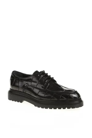 Brabion Dante Leather Croco Black Shoes