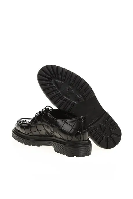 Brabion Dante Leather Croco Black Shoes