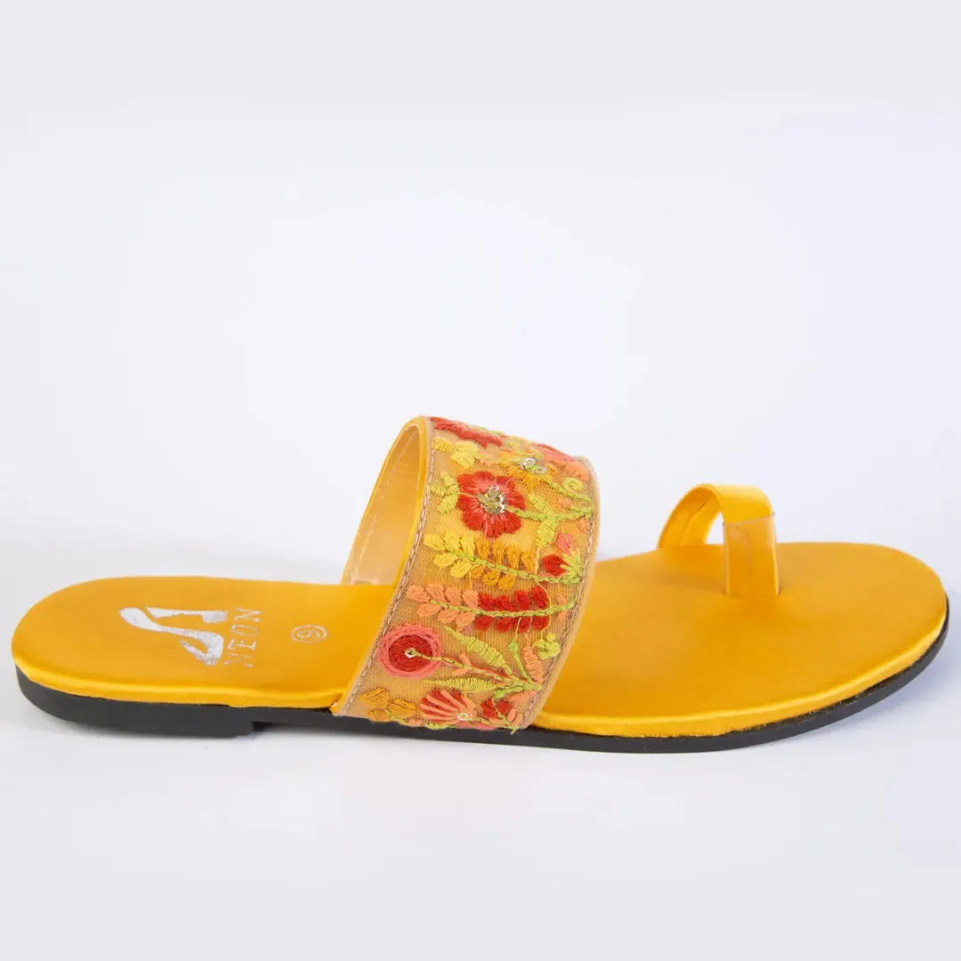 Broad Lace Slippers Green