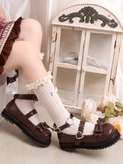 Claw Retro Low Shoes Heel Lolita Bear Love