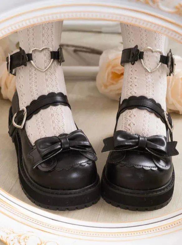 Claw Retro Low Shoes Heel Lolita Bear Love