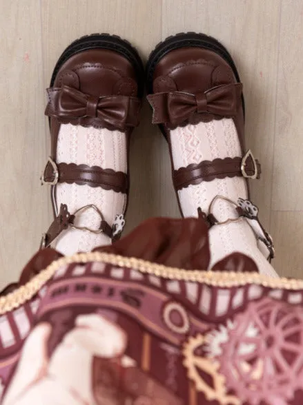 Claw Retro Low Shoes Heel Lolita Bear Love