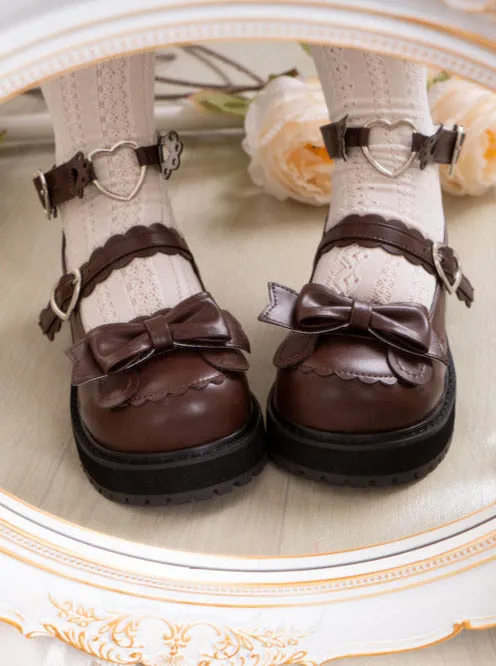 Claw Retro Low Shoes Heel Lolita Bear Love