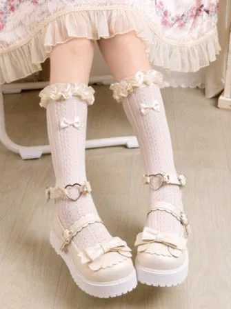 Claw Retro Low Shoes Heel Lolita Bear Love