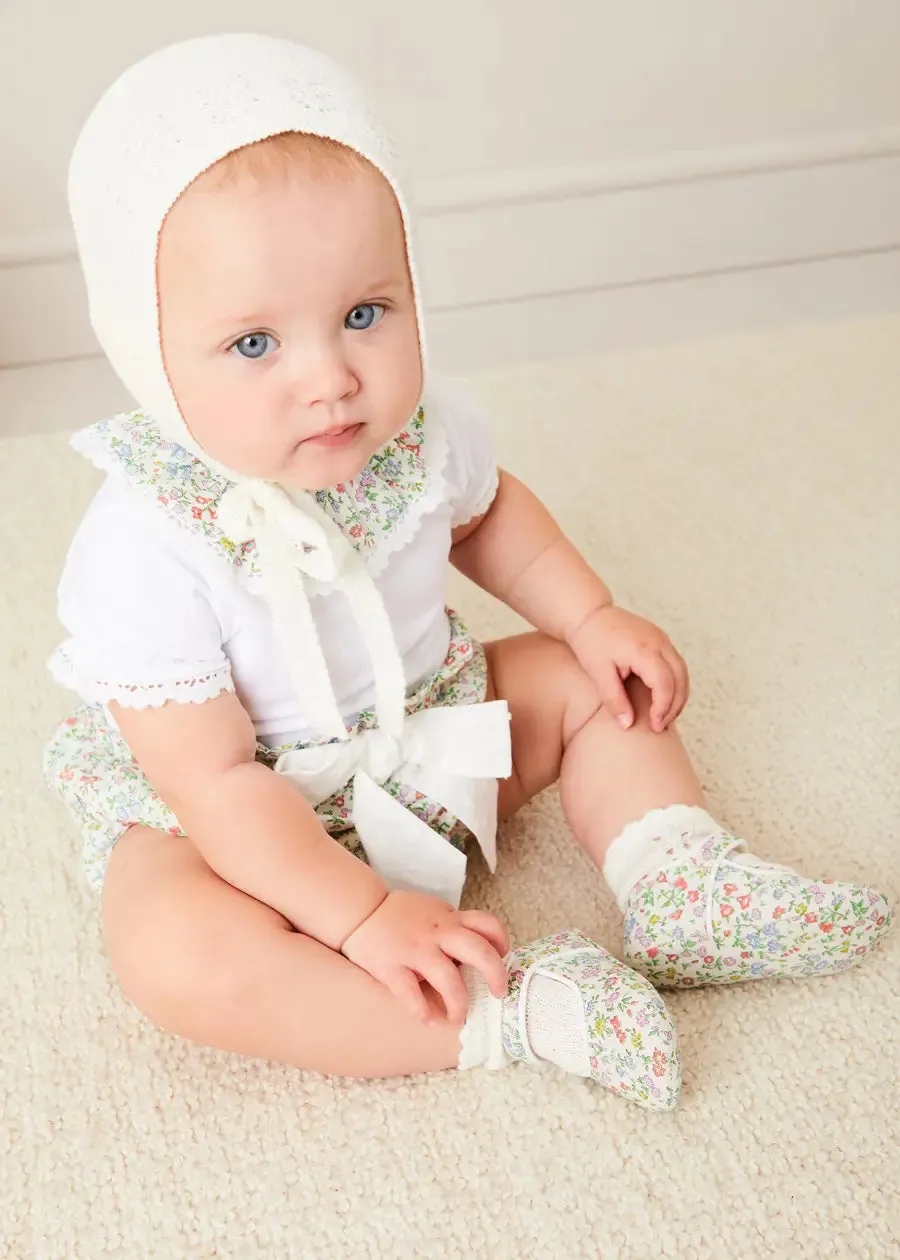 Cordelia Liberty Floral Mary Jane Pram Shoes in Pink (17-20EU)