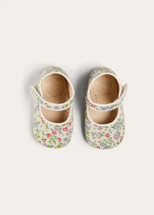 Cordelia Liberty Floral Mary Jane Pram Shoes in Pink (17-20EU)