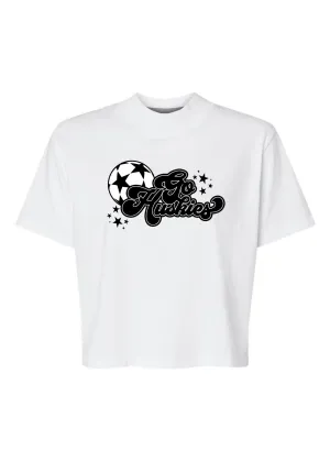 Customizable Groovy Soccer | Mom Crop Tee