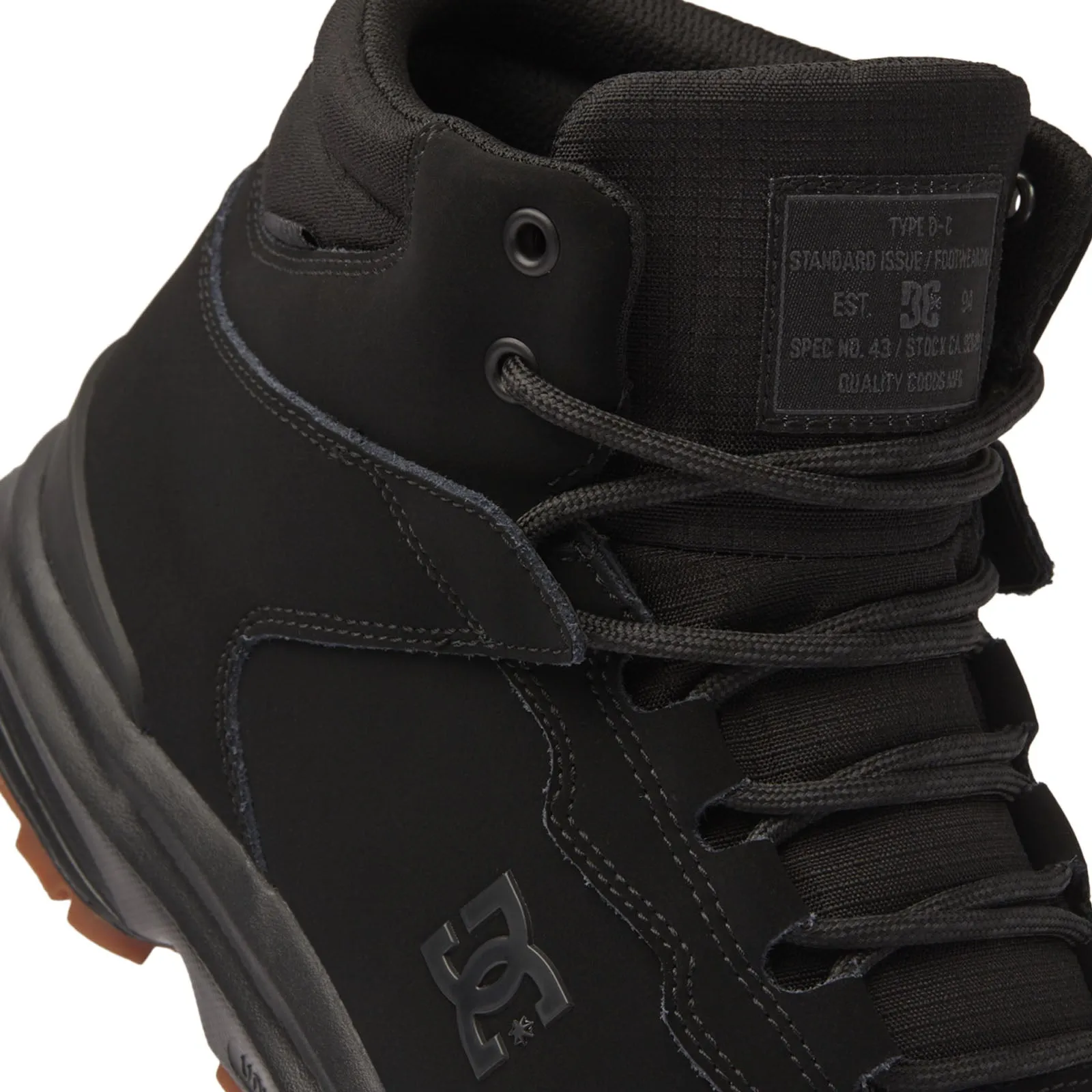 DC Shoes Mens Mutiny Mid Rise Leather Boots - Black