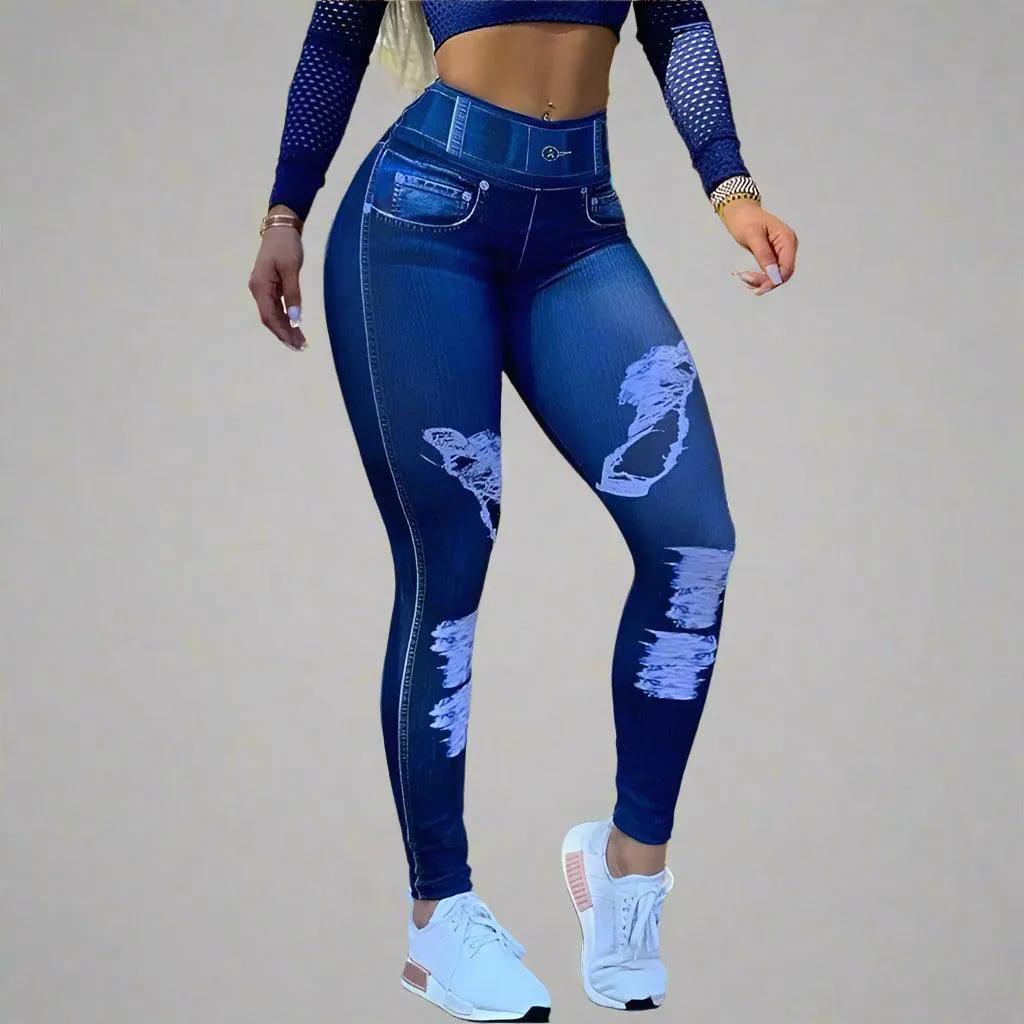Elastic High Waist Women's Tie-Dye Pencil Pants - Casual Fashion & Fitness  Pencil Pants
