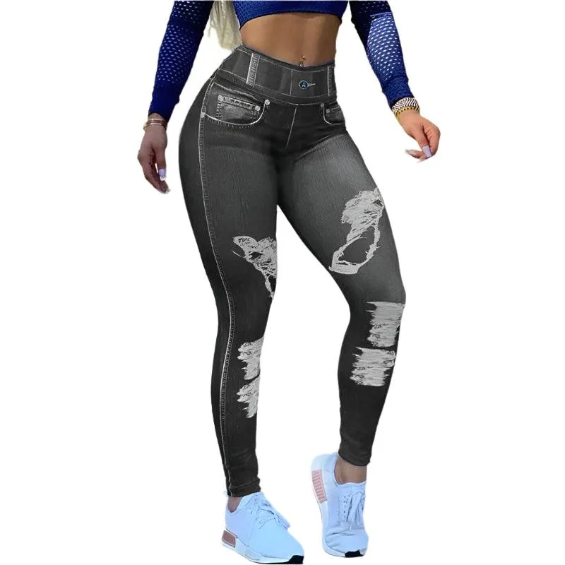 Elastic High Waist Women's Tie-Dye Pencil Pants - Casual Fashion & Fitness  Pencil Pants