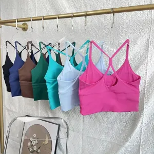 Fashion Sexy Cross Back Sports Bra | Breathable Shockproof Gym Crop Top for Women