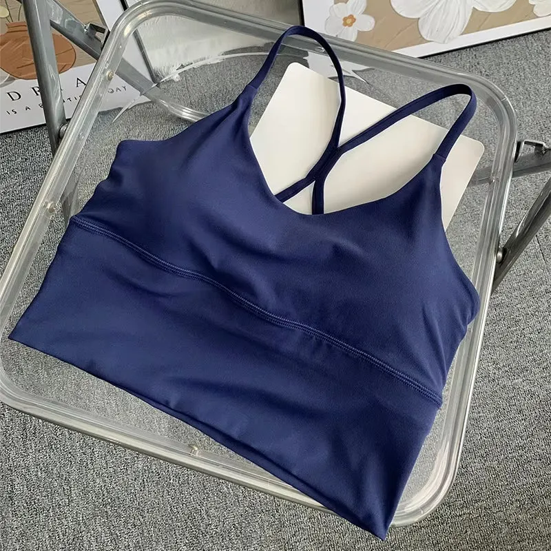 Fashion Sexy Cross Back Sports Bra | Breathable Shockproof Gym Crop Top for Women