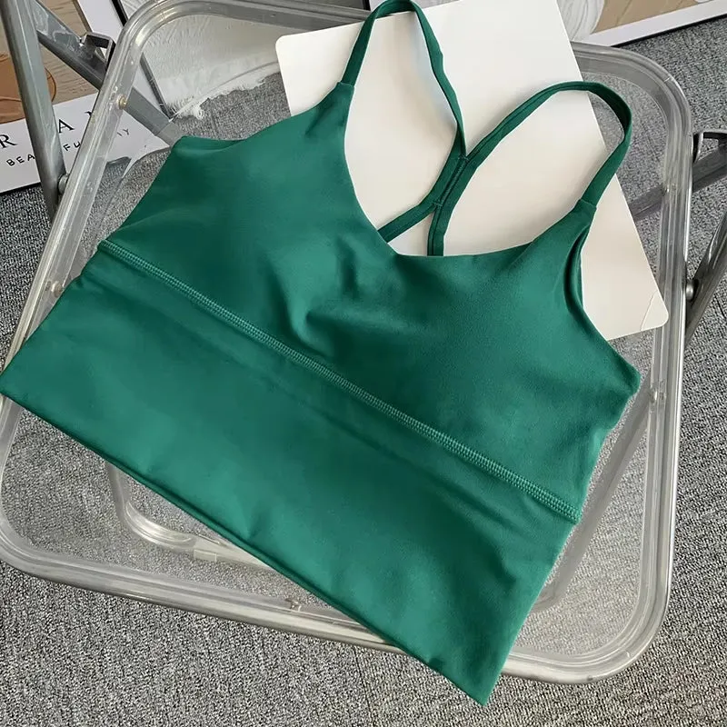 Fashion Sexy Cross Back Sports Bra | Breathable Shockproof Gym Crop Top for Women