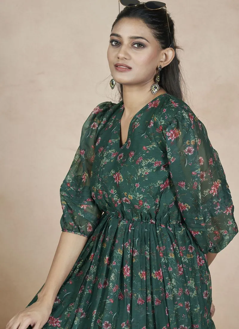 Festive Wear Gown with Ruffle Flair