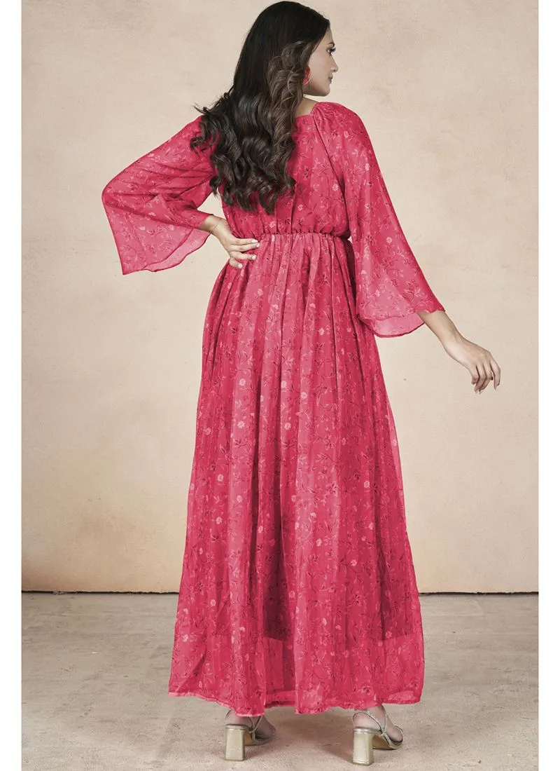 Festive Wear Gown with Ruffle Flair