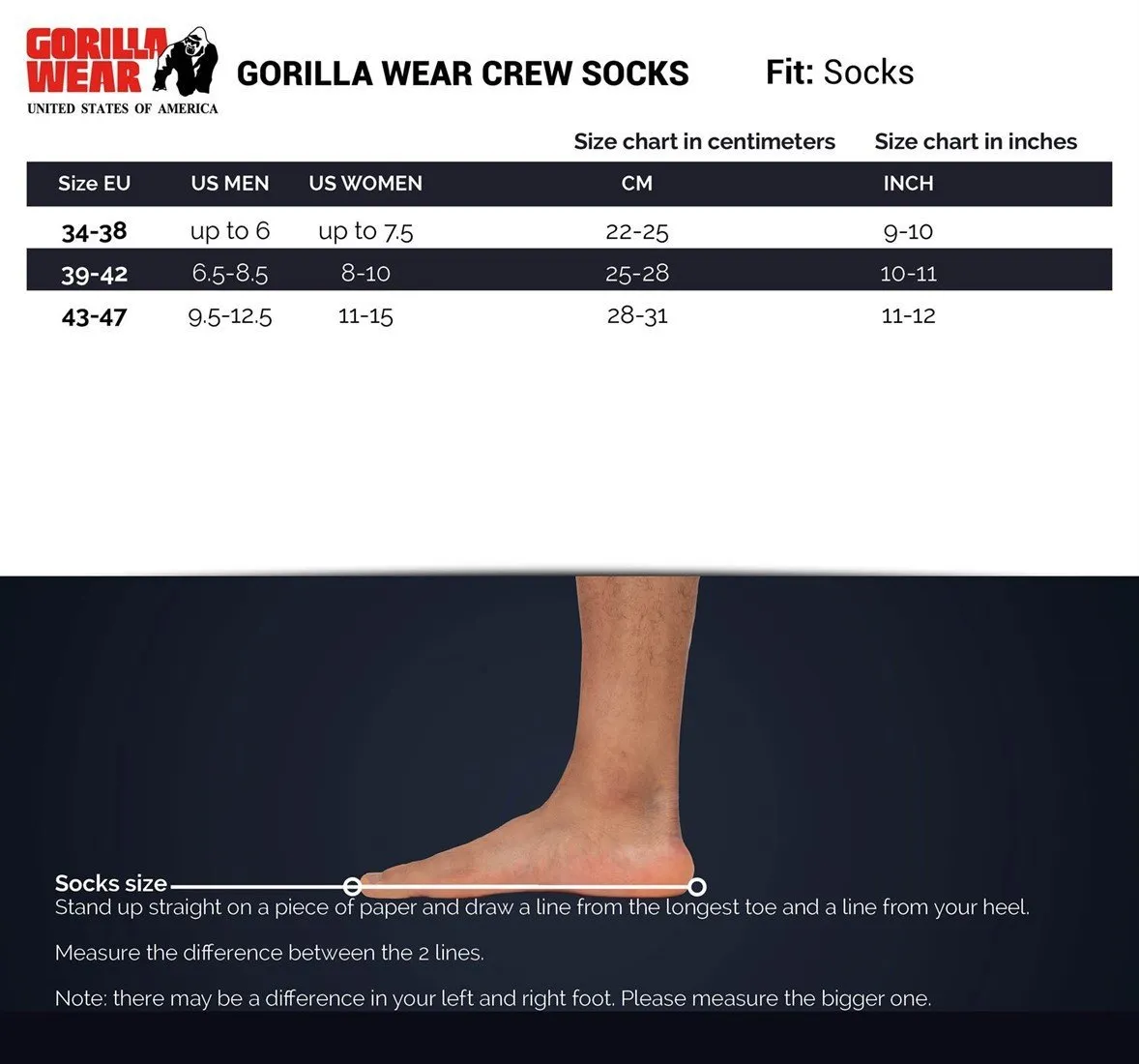 Gorilla Wear Crew Shocks - White