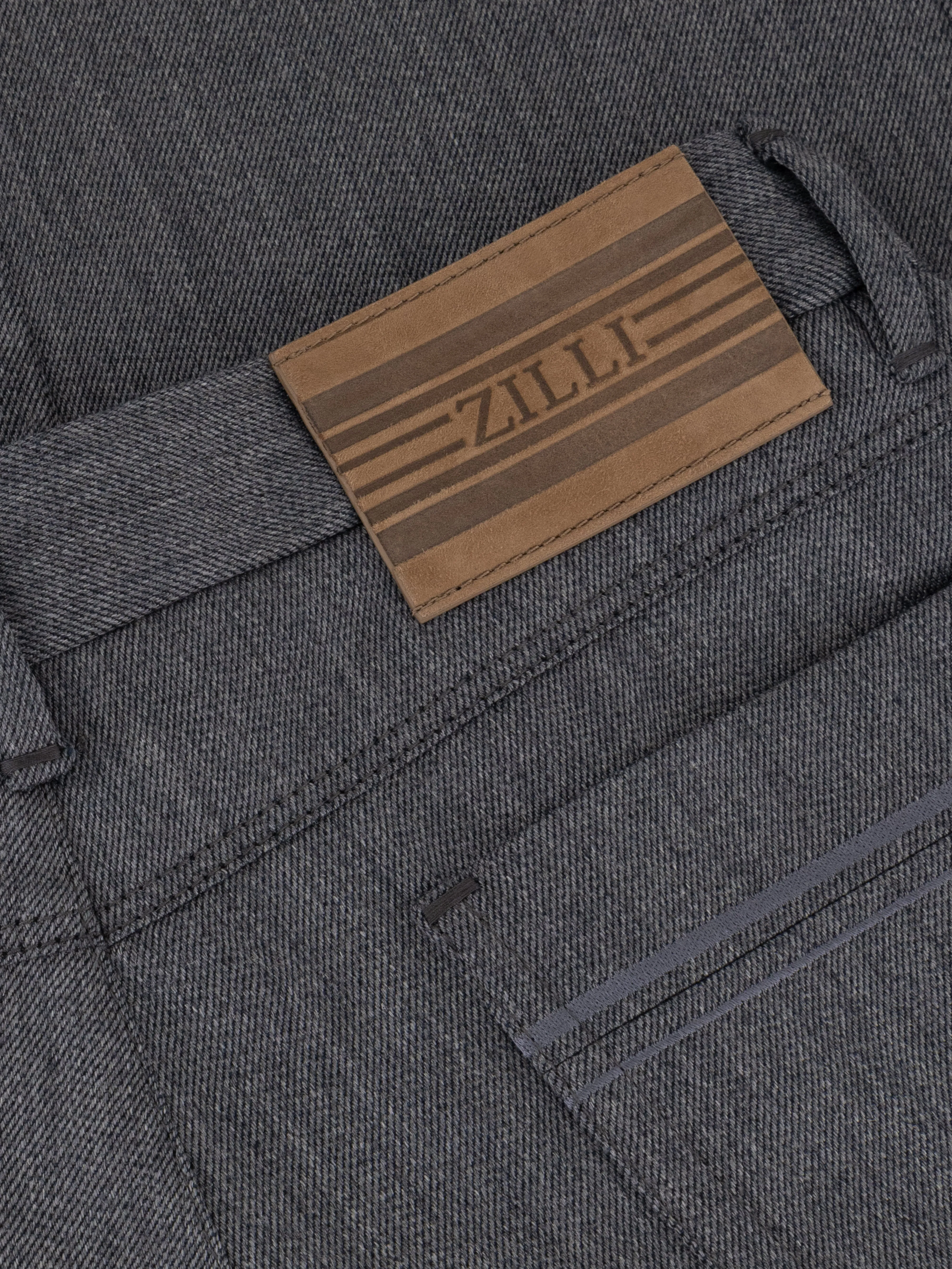 Graphite Trousers with Calf Suede Patch