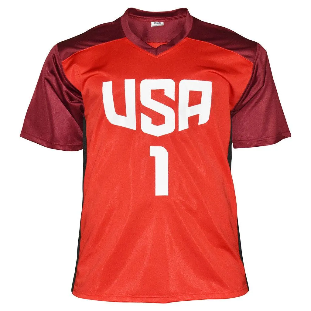 Hope Solo Signed USA Olympic Red Soccer Jersey (JSA)