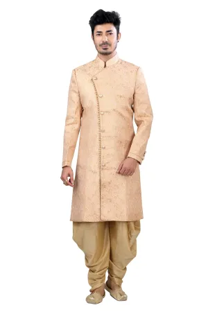 Jamevaram Sherwani in Peach color