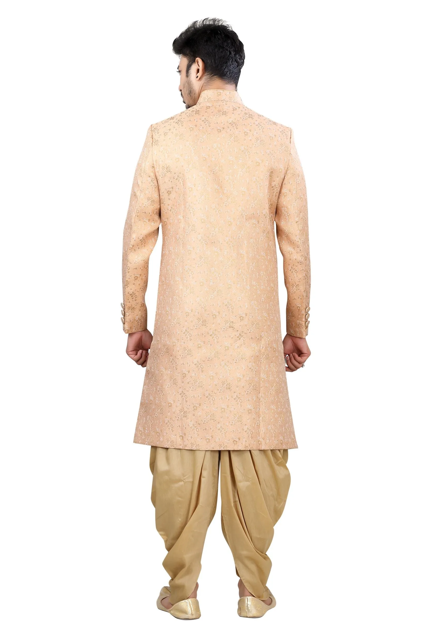 Jamevaram Sherwani in Peach color