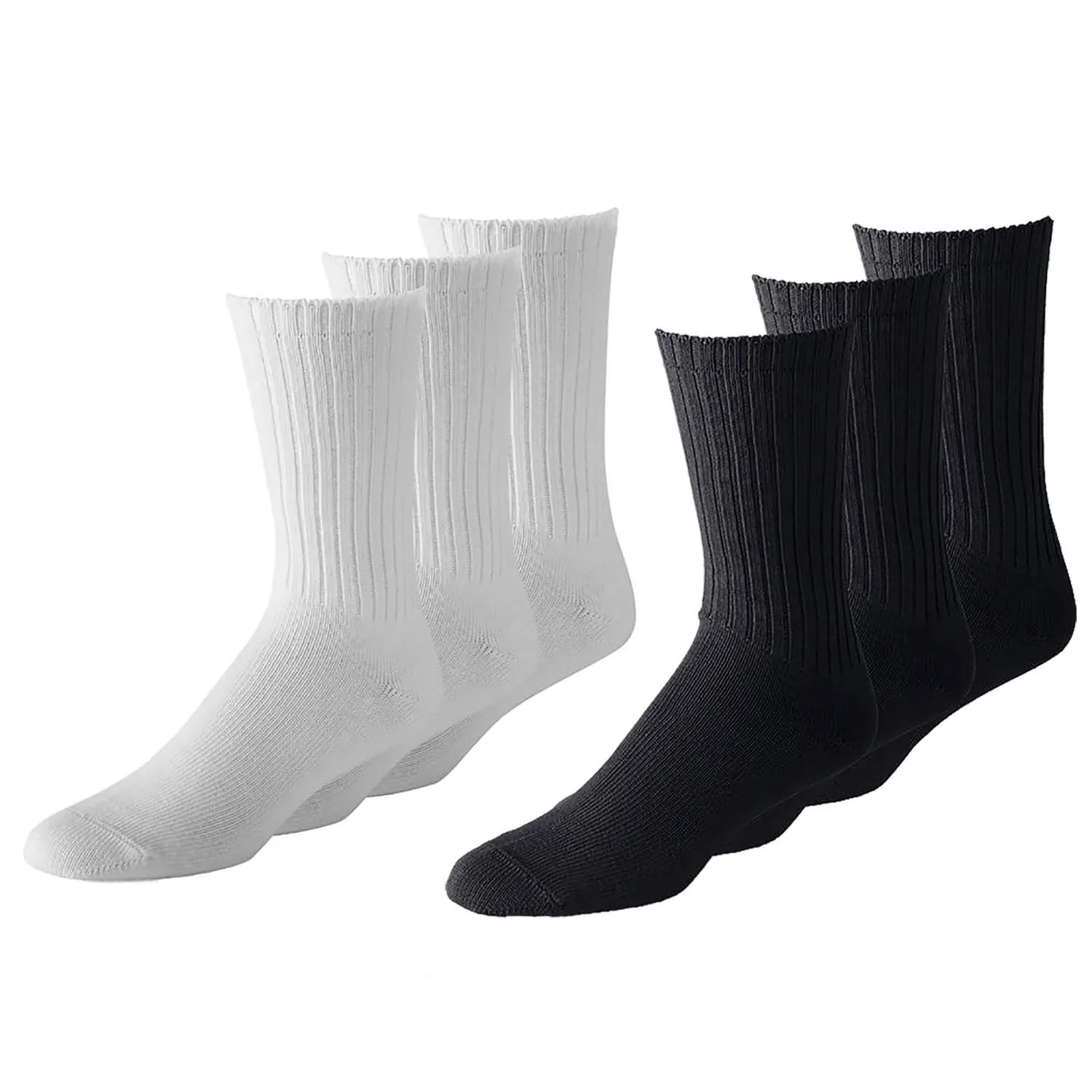 Jordefano Unisex Crew Athletic Sports Cotton Socks 35 Pack