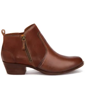 Kara Zini Handmade Slip-On Women's Brown Leather Booties