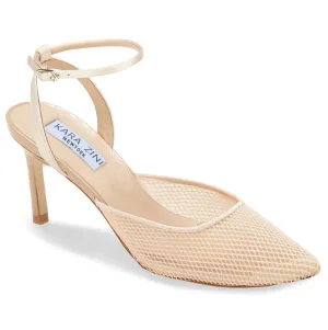 Kara Zini Handmade  Women's  Leather Beige Pumps