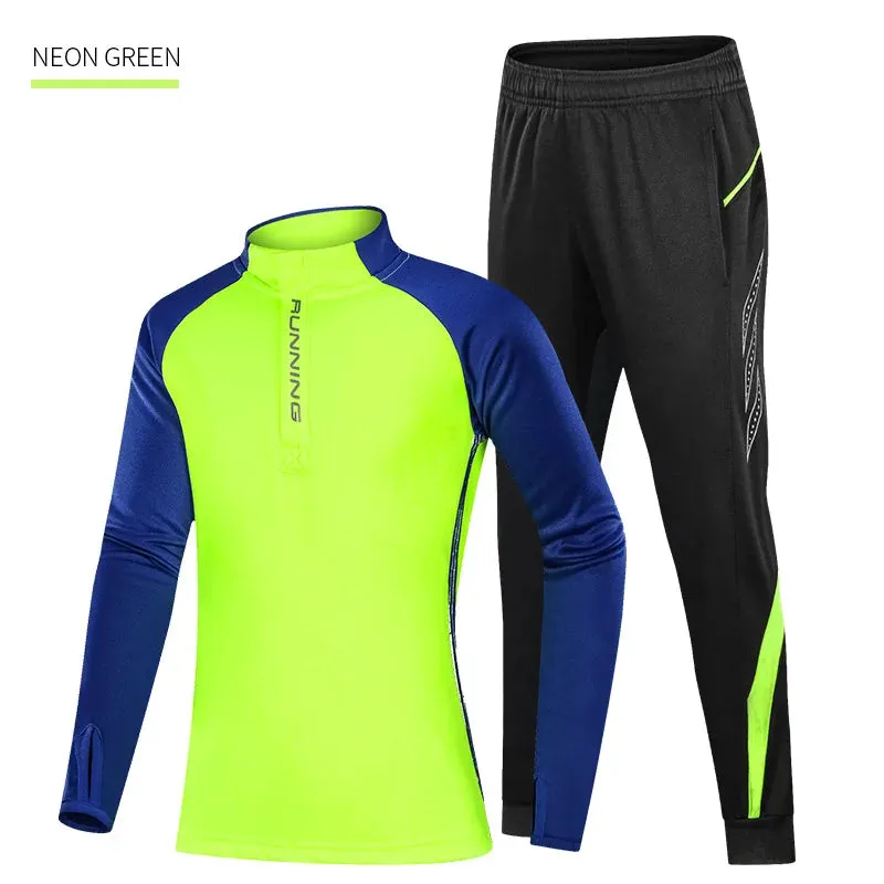 Kids Football Tracksuit Fleece Soccer Sportswear