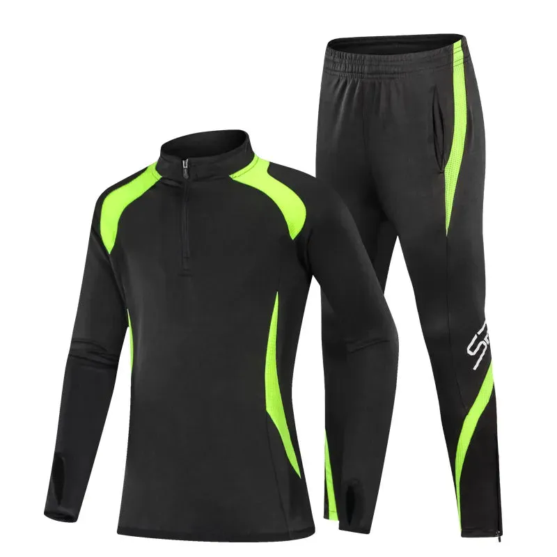 Kids Football Tracksuit Fleece Soccer Sportswear
