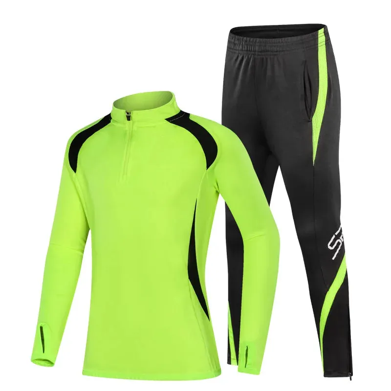 Kids Football Tracksuit Fleece Soccer Sportswear